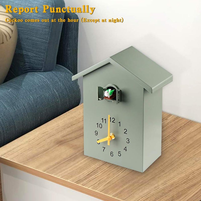 KEYPOWER Cuckoo Clock Cuckoo Wall Clock,Cuckoo Bird Voices Call, Design Clock Pendulum, Bird House, Wall Art Home Living Room Kitchen Office Decoration (Green) - Image 5